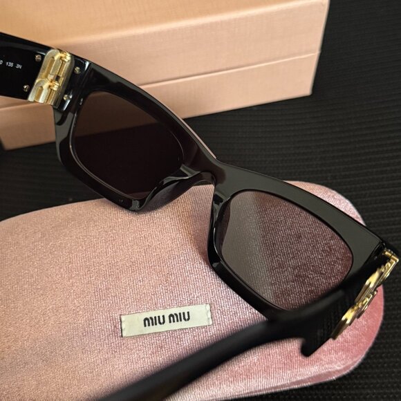 Miu Miu SMU 09W Black Designer Sunglasses Luxury Statement Frame main image 7